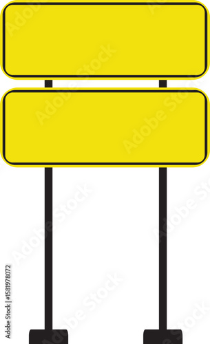 Realistic Traffic Sign Icon.Realistic Road Signs Indicating Height Restrictions and Clearance Warnings, Displayed on Metal Pole.signs for information of road direction, maps, text or banner.