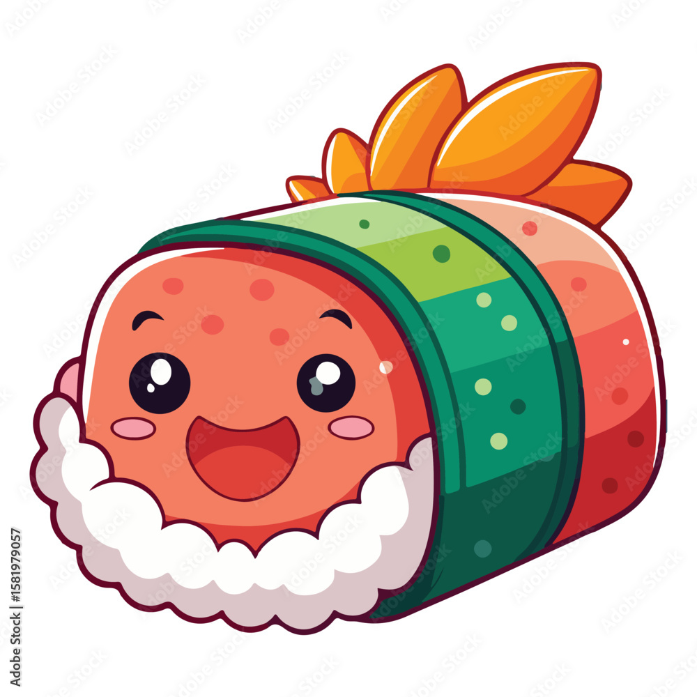 Obraz premium Sushi cartoon vector illustration
