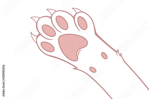 Cute cat paw with pink pads and spots