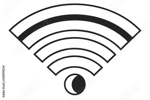 Black and white wifi signal icon isolated on white background