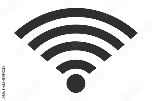 Black wifi signal icon isolated on white background