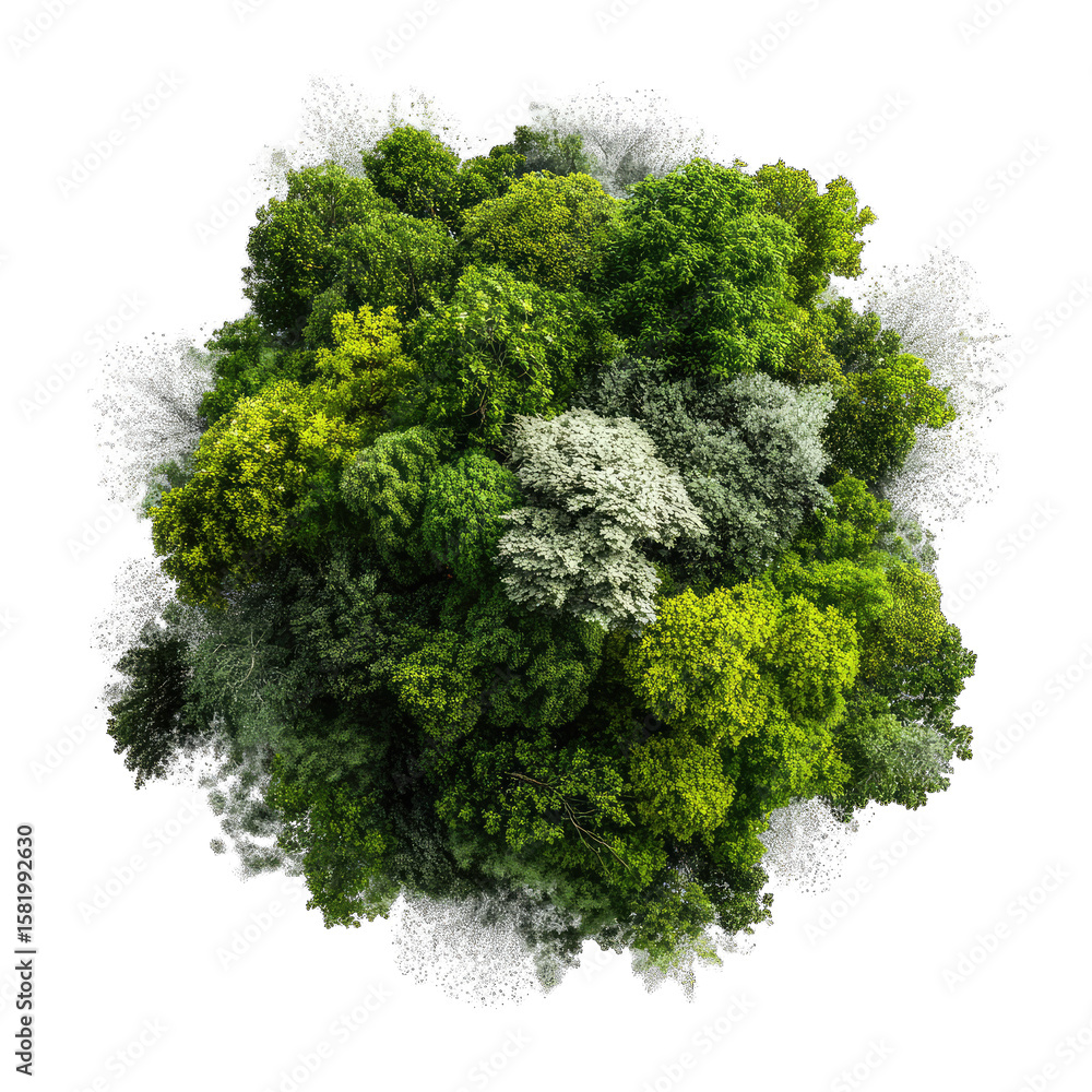 Obraz premium Sphere of diverse moss, vibrant greens, and light gray
