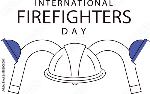 Commemorative graphic celebrating firefighters and their bravery on a special holiday occasion