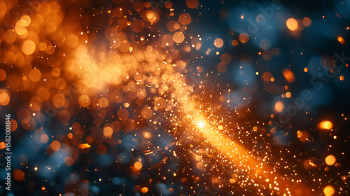 Wallpaper Mural Abstract orange and blue bokeh light effect in motion Torontodigital.ca