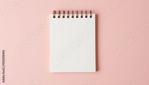 Blank notepad on pink background, perfect for note-taking and creative writing