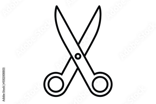 A pair of open scissors isolated on white background Ai Generated