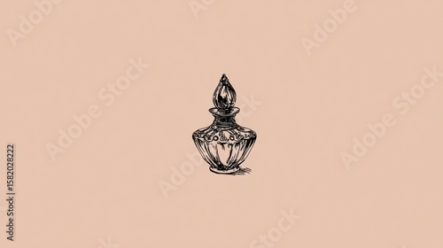 Elegant glass perfume bottle drawing