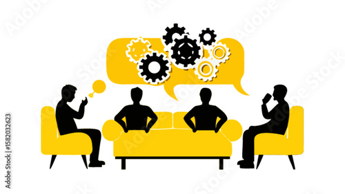 Business meeting brainstorming session teamwork collaboration strategy discussion problem solving concept idea generation