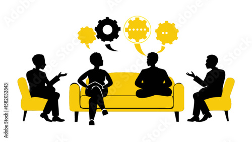 Business meeting brainstorming teamwork collaboration strategy conversation idea generation concept design
