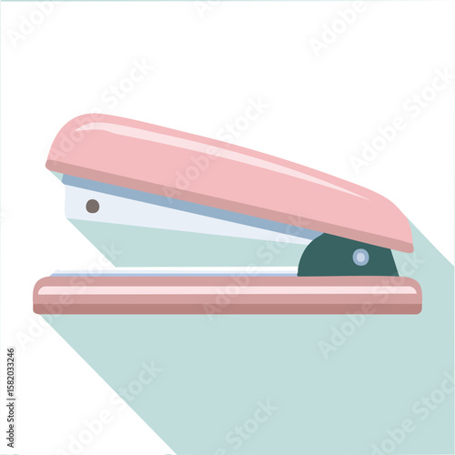 Cute stapler flat vector