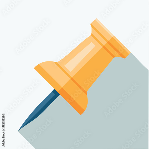 Cute push pin flat vector