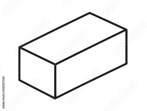 Industrial cement block icon in minimalist style