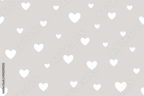 Heart shapes on a beige background. Seamless pattern under clipping mask, convenient for editing. The background color can be easily replaced. Valentine background for paper, cover, textile, gift wrap