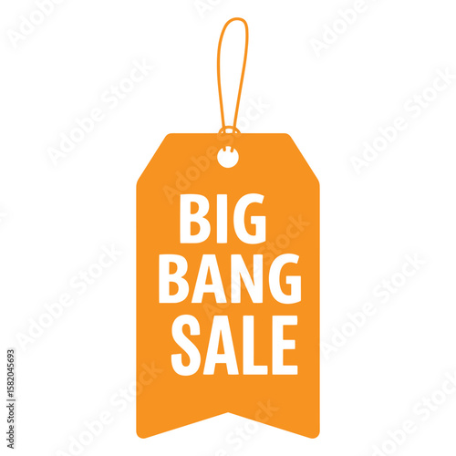 Orange price tag design promoting a big bang sale event for retail advertising purposes