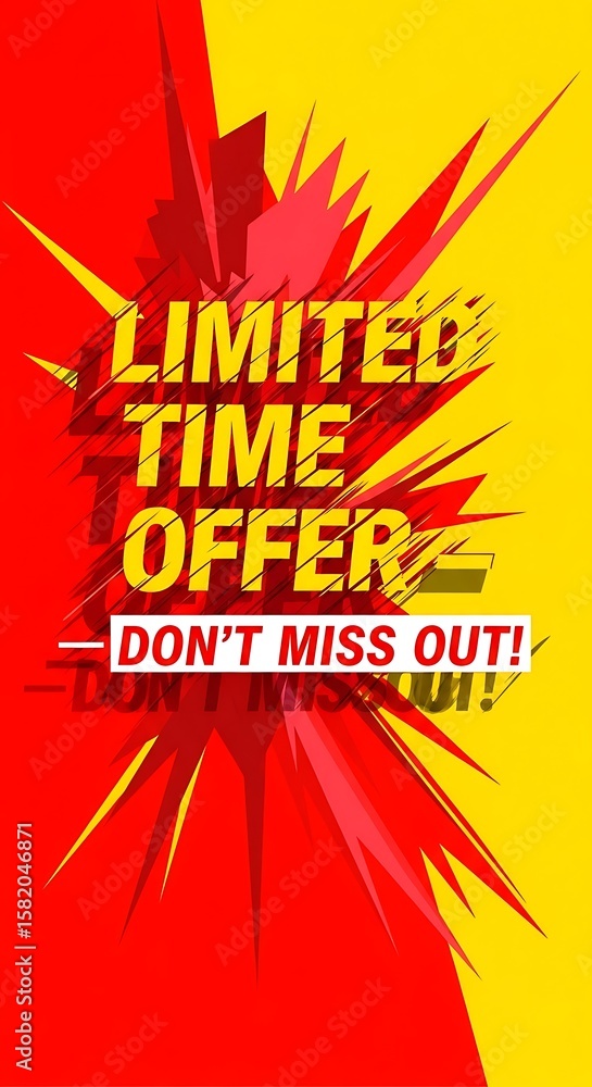 Fototapeta premium Explosive limited time offer design with dynamic graphic elements