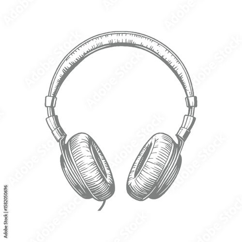 Wallpaper Mural Detailed Hand-drawn illustration of Over-Ear Headphones Torontodigital.ca