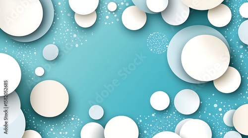 Abstract circles on a teal background