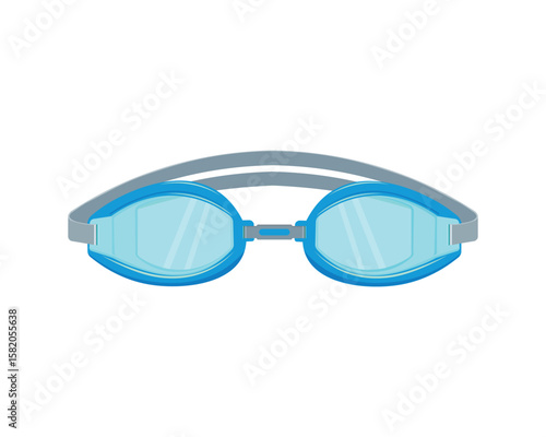 Swimming goggles. Sports goggles for swimming. Glasses to protect the eyes from water. A beach accessory for water treatments. The vector illustration is isolated on a white background.