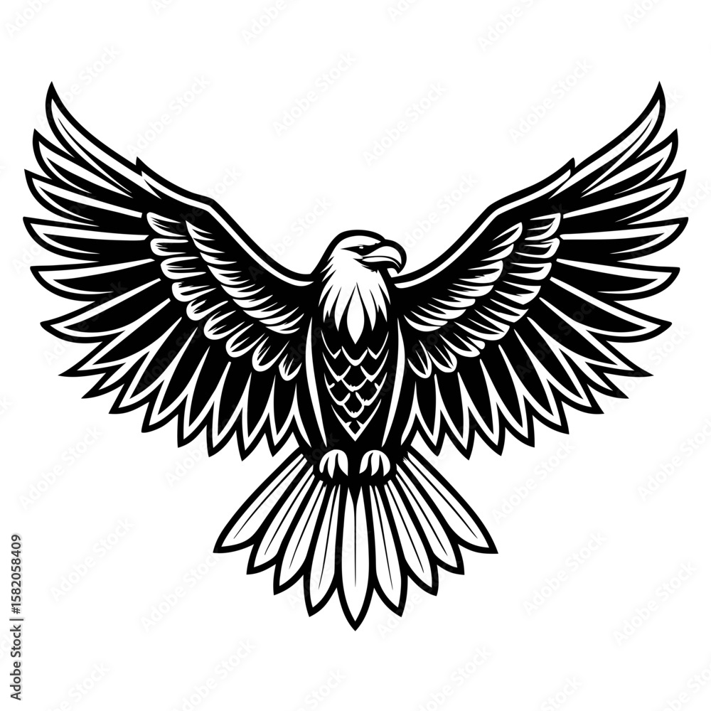 Obraz premium Majestic Eagle Wings Spread Wide bird flying