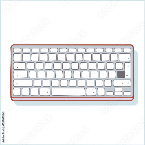 Cute keyboard flat vector