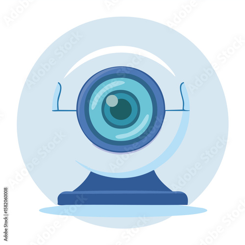 Cute webcam flat vector