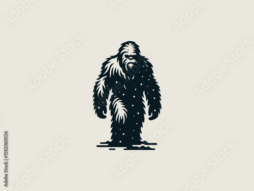 yeti vector logo for winter sports teams or ski resorts