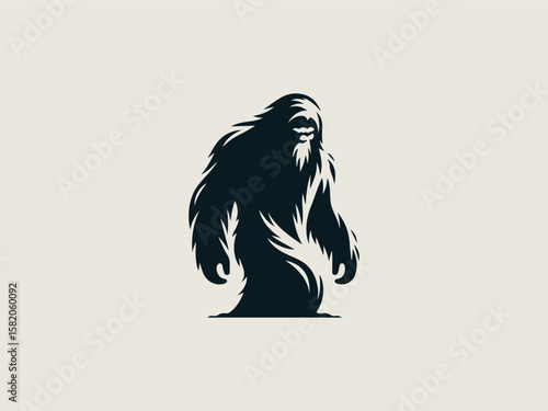 yeti vector logo for winter sports teams or ski resorts