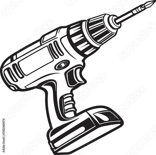 electric drill vector illustration