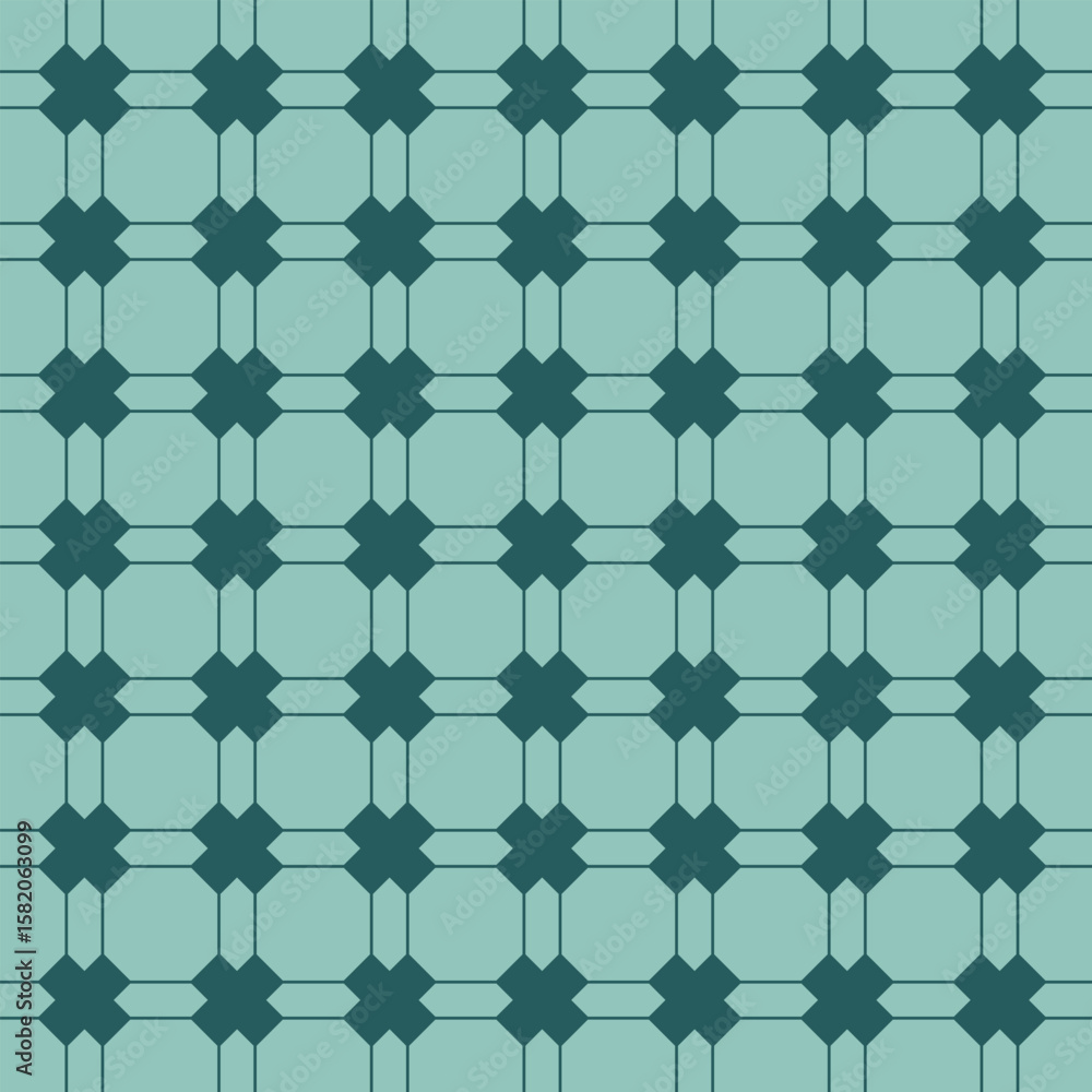 Fototapeta premium Elegant vector seamless pattern background. Green color pattern background. Simple vector graphic.