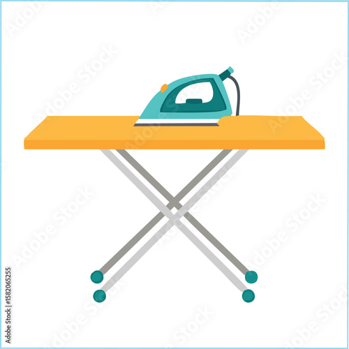 Cute ironing board flat vector