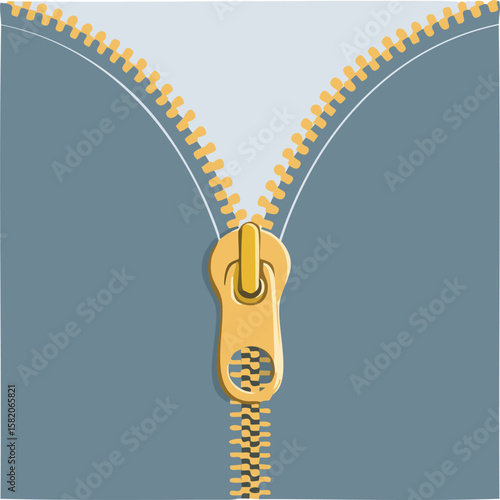 Cute zipper flat vector