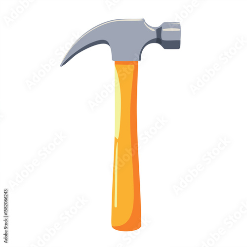 Cute hammer flat vector