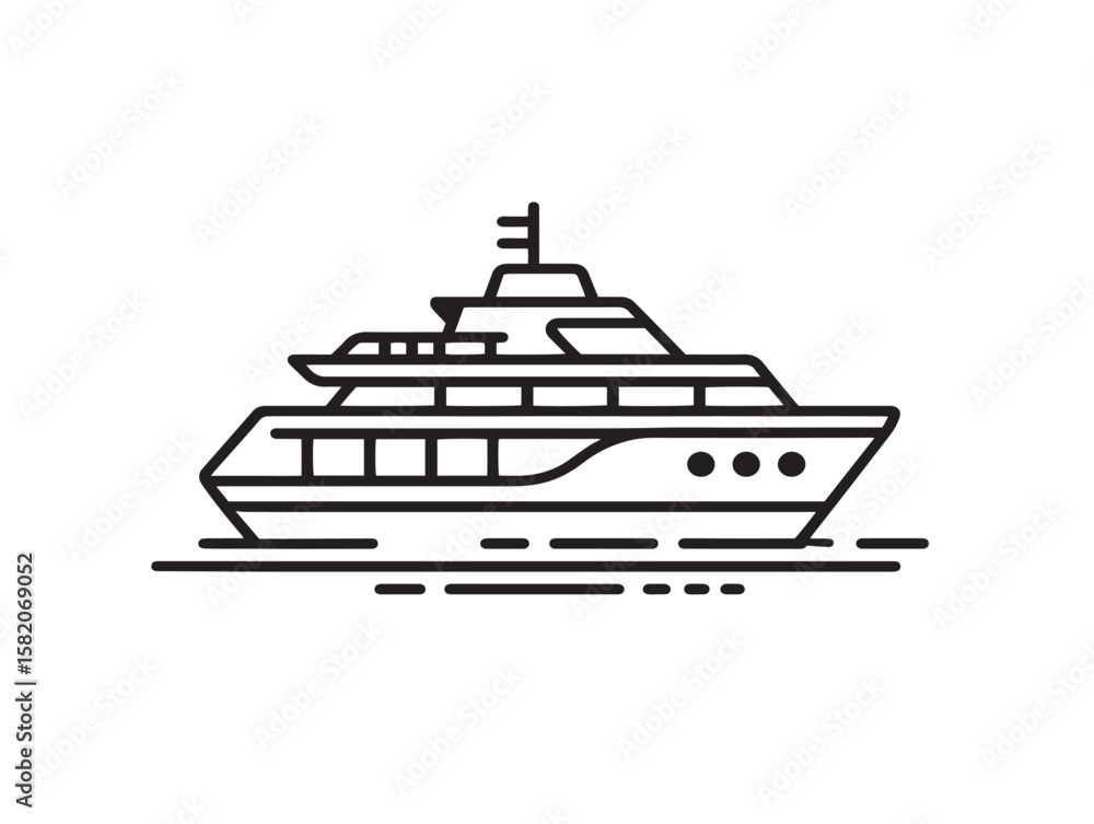 Obraz premium Minimalist ferry ship design in vector format
