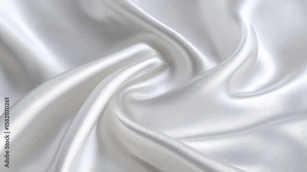Obraz premium Smooth, flowing white fabric with a glossy texture