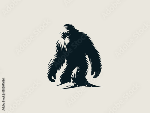 yeti vector logo for winter sports teams or ski resorts