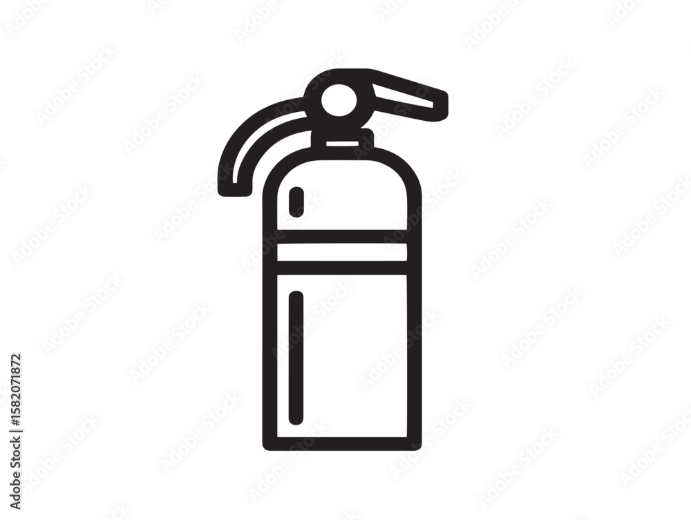 Obraz premium Sleek fire extinguisher symbol in 2D vector format