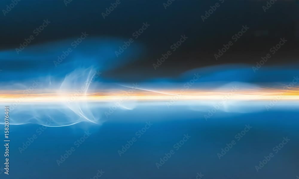 Abstract horizon of blue, white, and gold hues for creative visual concepts Abstract horizon of blue, white, and gold hues for creative visual concepts