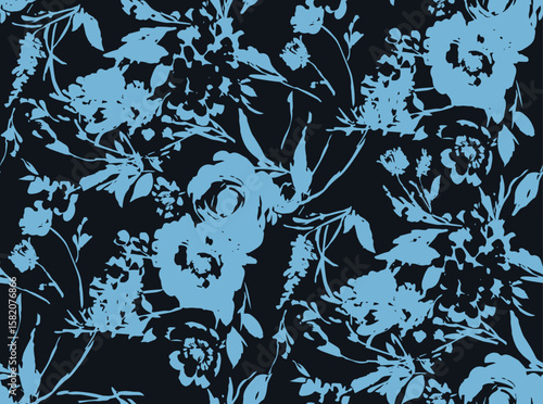 Fototapeta Elegant seamless pattern with rose flowers