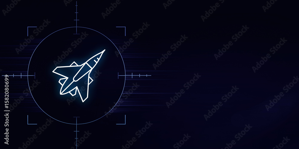 Obraz premium Target Locked Navigating Futuristic Flight in the Crosshairs of Tech Surveillance