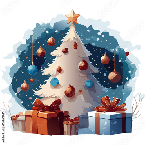 ホワイトツリーとプレゼント