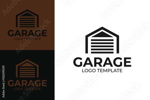 Garage door logo design vector template symbol illustration