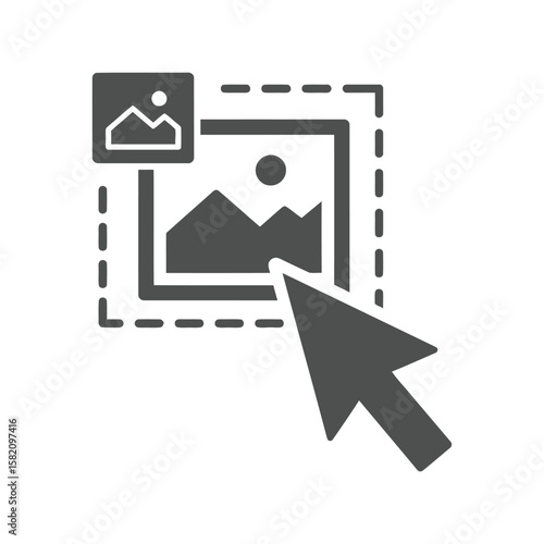 Image Selection Icon, Cursor Clicking Picture, Digital Photo Editing, Graphic Design