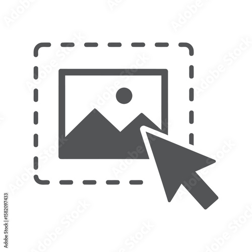 Image Selection Icon, Cursor Clicking Picture, Digital Photo Editing, Graphic Design