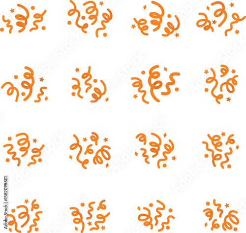 Simple and cute party cracker decoration material set, confetti, colorful, orange / シンプルでかわいいパーティークラッカーの装飾素材セット 紙吹雪 カラフル オレンジ