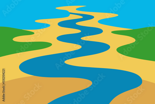 river delta with branching channels and mudflats