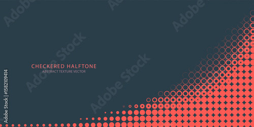 Vector Halftone Pattern, Smooth Curved Border, Red Blue Abstract Background. Blurred Dots Texture, Pop Art Design.