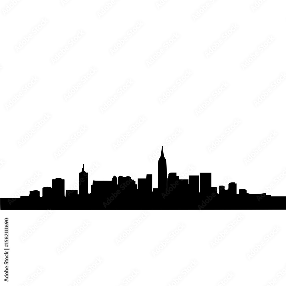 Fototapeta premium City skyline silhouette of Seattle and Chicago in black urban outline vector style