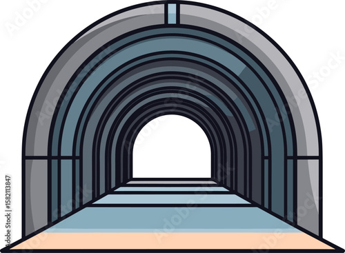 Architectural Tunnel: A Captivating Perspective Illustration