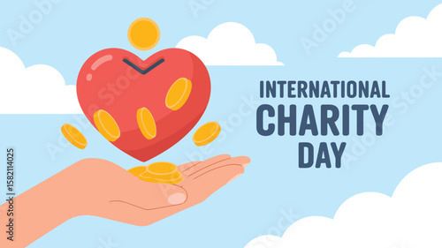 International charity day vector illustration for social media post and banner design template