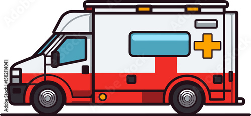 Urgent Aid: A Vector Illustration of an Ambulance for Emergency Response
